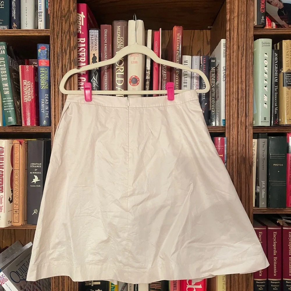 Theory Tan Pleated A-Line Work Skirt